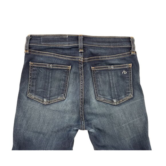 Rag & Bone woman's Bedford High Rise Skinny Jean Dark Wash Blue Size 25 X 28 - Picture 4 of 8